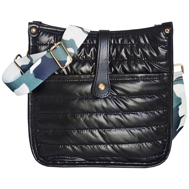 Bolso bandolera para mujer Bolso acolchado de gran capacidad Bolso de invierno para niñas de color sólido suave