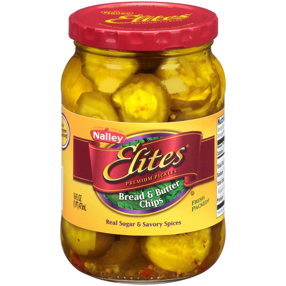 Nalley® Elites® Premium Pickles Bread & Butter Chips Pickles 16 fl. oz