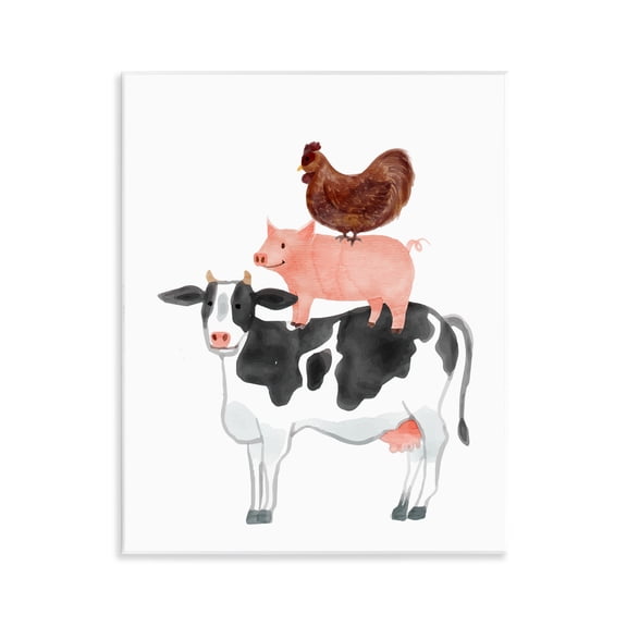 Stupell Industries Cottage Farm Animal Stack Whimsy Wall Plaque Art, 11 x 14, by Kim Allen