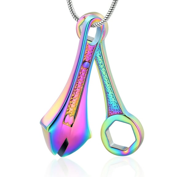 Tool Wrench Urn Necklace for Ashes for Men Stainless Steel Spanner Ashes Keepsake Memorial Cremation Jewelry