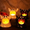 thumbnail image 3 of Taotanxi Halloween Festive Flameless Candle Decor Ghost Figural LED Candle (Black) 3.14" x 3.14" x2.95" Real Wax Moving Flame Battery Operated Timer, 3 of 7