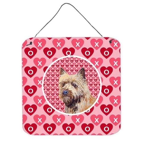 Cairn Terrier Valentines Love And Hearts Aluminium Metal Wall or Door Hanging Prints