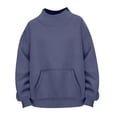 thumbnail image 5 of yardsong Women's Oversized Sweatshirts Color Block Turtleneck Pullover Tops Mock Neck Long Sleeve Loose Sweater Fall Fashion Outfit Purple,XL, 5 of 6