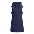 thumbnail image 6 of felwors Women's Long Hooded Down Zip Vest - Lightweight Quilted Padding with Pockets Blue, XXXXL/XXXL, 6 of 6