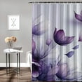 thumbnail image 2 of Shangniulu Flower Shower Curtain, Abstract Themed Modern Futuristic Image with Water Like Colored Artwork Print, Cloth Fabric Bathroom Decor Set with Hooks, 2 of 6