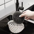 thumbnail image 1 of Soporte para esponja para fregadero, organizador para fregadero de cocina con correa ajustable, ahorro de espacio para encimera del fregadero, 1 of 8