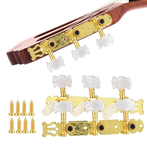 Clavija de afinación de guitarra clásica, clavijas de afinación de instrumentos musicales Clavija de afinación de guitarra Clavija de afinación de guitarra de plástico Instalación sin esfuerzo