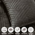 thumbnail image 5 of Superior Karina Cotton Velvet Lightweight Quilt, Throw, Grey, 5 of 9