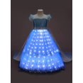 thumbnail image 3 of Vestido De Princesa LED Para Niñas, Vestido De Tul Con Mangas Abullonadas Con Lentejuelas, Disfraz De Hadas Para Cosplay, Ropa Para Niñas Para Fiestas De Halloween, Cumpleaños Y Actuaciones (batería N, 3 of 4