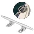 thumbnail image 1 of STAINLESS STEEL MARINE BOAT DOCK DECK ROPE CLEAT HOLLOW BASE BOLLARD FOR BOAT DOCK, PRECISE, BRIGHT MIRROR POLISHING SILVER SIZE 15.3 x 4.2 x 2.9CM, 1 of 7