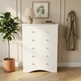 thumbnail image 3 of Homall 5 Drawer Tall Dresser for Bedroom, Wide Storage Cabinet for Living Room, Wood Chest of Drawers with Metal Handles, White, 3 of 10