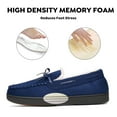 thumbnail image 2 of Mishansha Women Men Memory Foam Moccasin Slippers Blue, 2 of 7