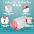 thumbnail image 5 of Pack of 25 White Trash Can Liners with Draw Tape 36.5 x 44.5 Low Density Trash Bags 36 1/2 x 44 1/2 Thickness 1 Mil 45 Gallon Unprinted Poly Bags for Packing Disposing Waste Kitchen, Wholesale Price, 5 of 8