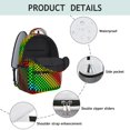 thumbnail image 4 of Rainbow Checkerboard Backpack for School,Cute School Bag,Schoolbag with Adjustable Shoulder Straps & Padded Back,15.3"x11"x6.7", 4 of 6