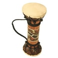 thumbnail image 2 of Exotic Wooden Hand Carved Double Sided Drum Djembe Home Decor Gift Wood Decoration Handcrafted Accent Decorative, 2 of 3