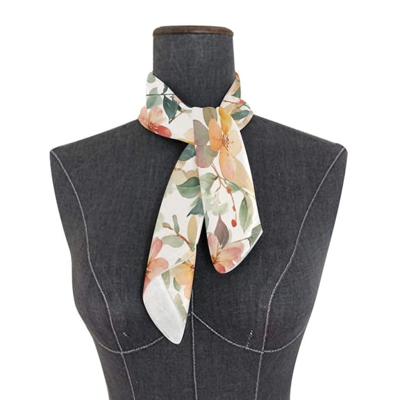 Square Scarf 24x24 Inch Cozy Autumn Floral Berries Silky Satin Sun Protection Neck Scarf for Women Multi-Purpose Head Wrap Bandana for Hair Bag Decoration