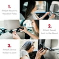thumbnail image 3 of Macally Car Headrest Mount - Road Trip Essentials for Kids - Back Seat Tablet Holder for Car, for iPad Pro / Air / Mini, Nintendo Switch, Phones with Dual Positions and 360° Rotation, 3 of 9