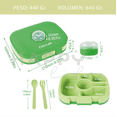 thumbnail image 3 of Lonchera Lunch box bento portátil para niños y adultos con 5 compartimentos de sellado hermético, libre de fugas y cubiertos incluidos, BPA FREE Happy Life  Lonchera Lunch box bento portátil para niños y adultos, 3 of 9