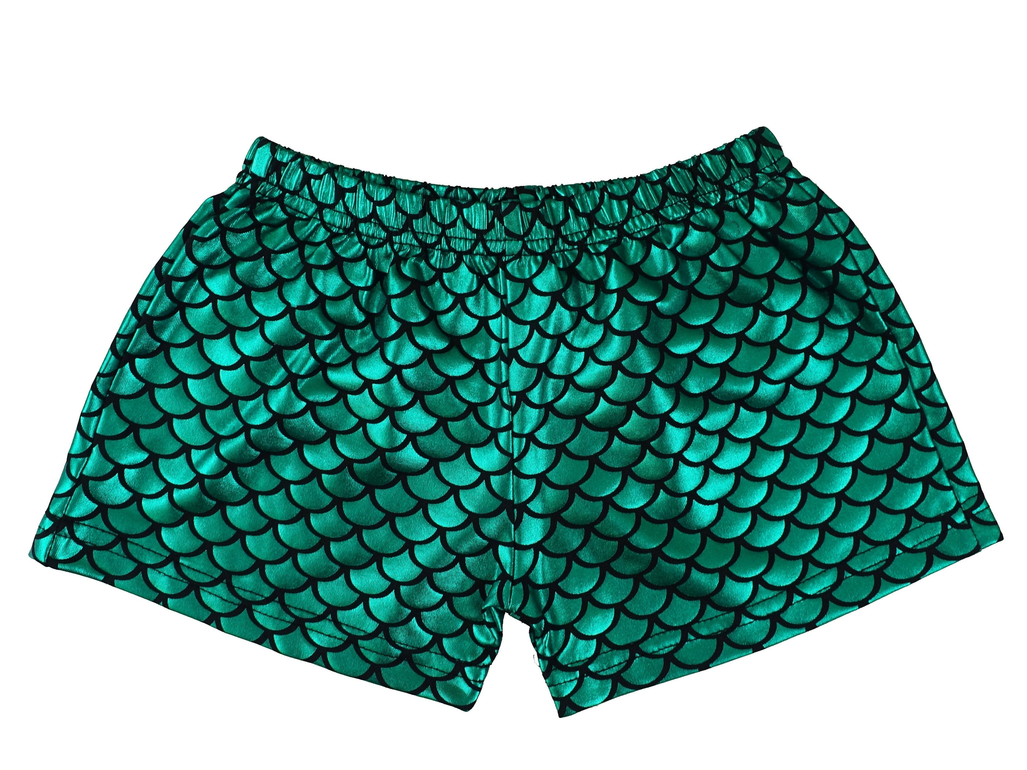 Wenchoice Green Mermaid Athletic Shorts - Girls M(3Y-4Y) - Walmart.com