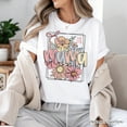 thumbnail image 5 of Floral Mama Coquette Bow Pastel T-Shirt, White and Natural Boho Tee With Spring Flower, 5 of 8