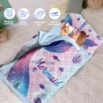thumbnail image 4 of Kainsy Custom Toddler Girls Sleeping Bag Nap Mat for Daycare, Mermaid Kids Sleeping Bag with Pillow & Blanket for Preschool Kindergarten, Personalized Name Napsack Purple Pink, 4 of 9