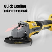 Mellif Brushless Cordless Angle Grinder, Compatible with Dewalt 20V MAX Battery, Side Grinding and Polishing Tool(with Battery)