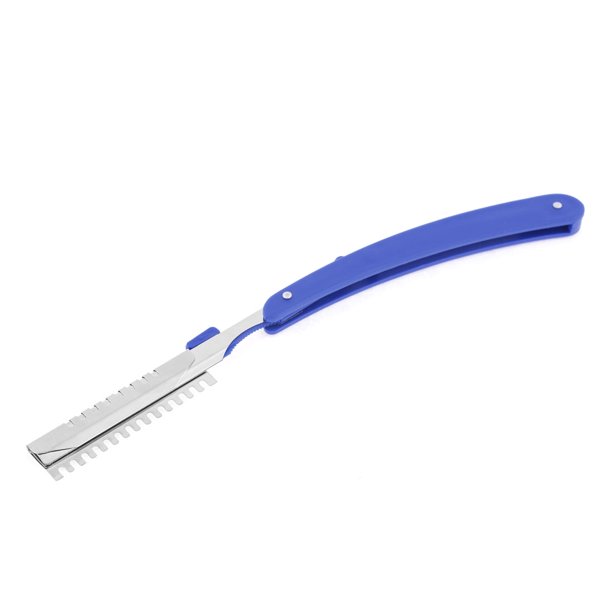 Blue Plastic Grip Hair Shaving Comb Razor Blade Holder
