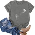 thumbnail image 3 of Puntoco moda adulta mujer cuello redondo manga corta tops camiseta estampados sueltos cortos Puntoco Puntoco-6985, 3 of 8