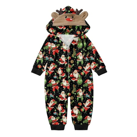 

Family Photo Outfits Casusal Baby Sleepwear For Christmas Cute Big Headed Deer Print Long Sleeve Jumpsuit Soft Romper Holiday Casual Pajamas Set Green 9 Months - 12 Months