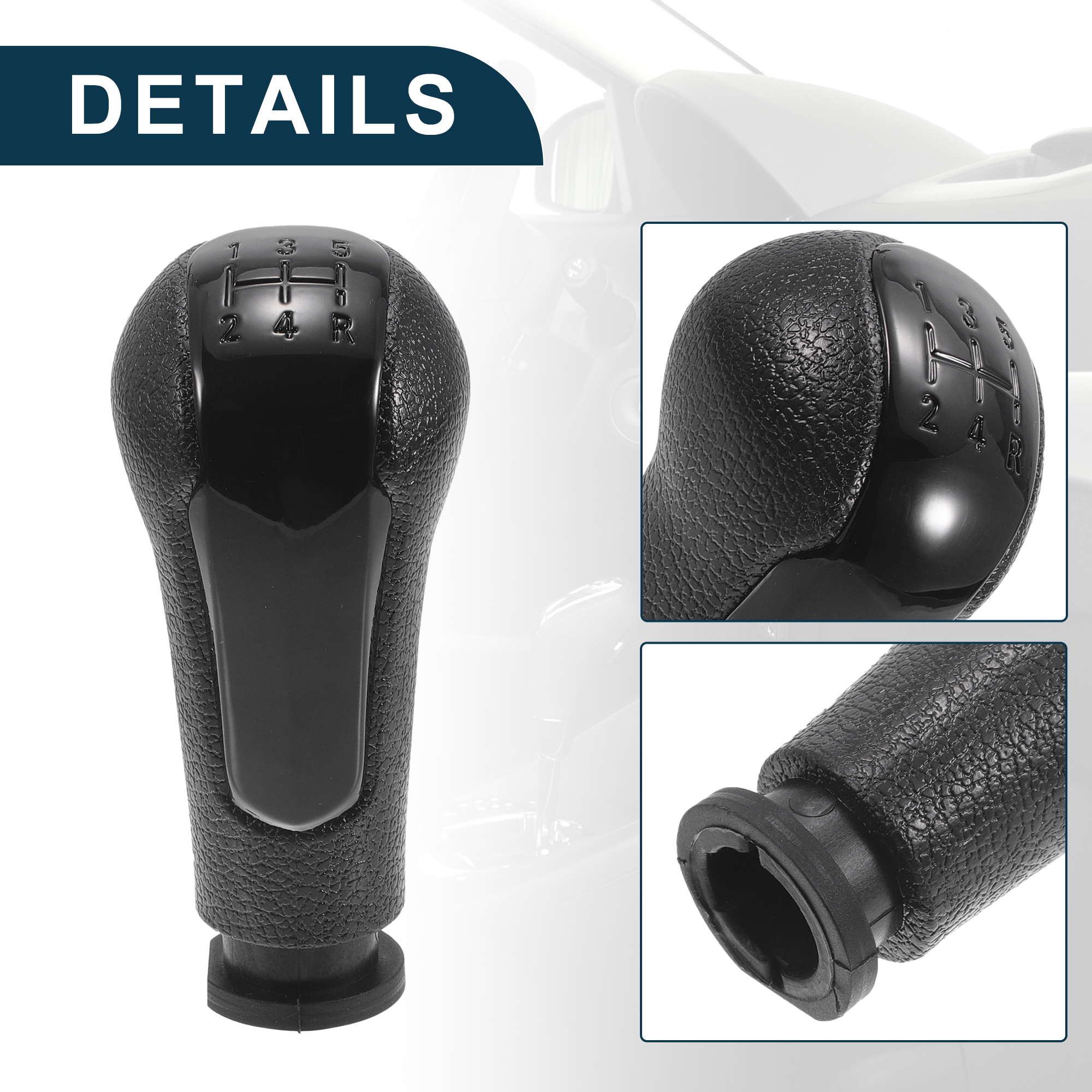 Unique Bargains 5 Speed Manual Gear Shifter Knob for Chevrolet Spark Durable Black Plastic
