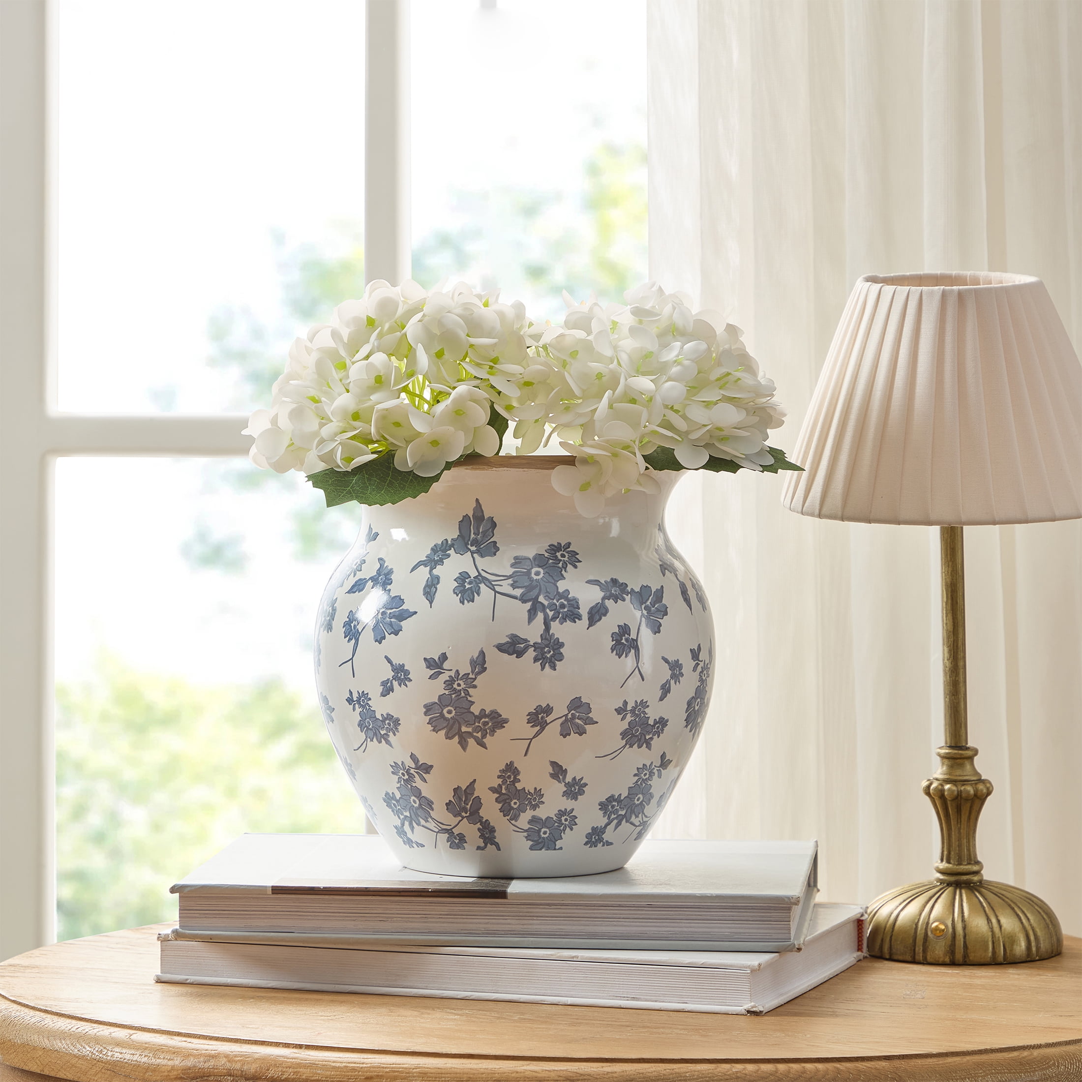 My Texas House 8 in Blue Ceramic Floral Vase