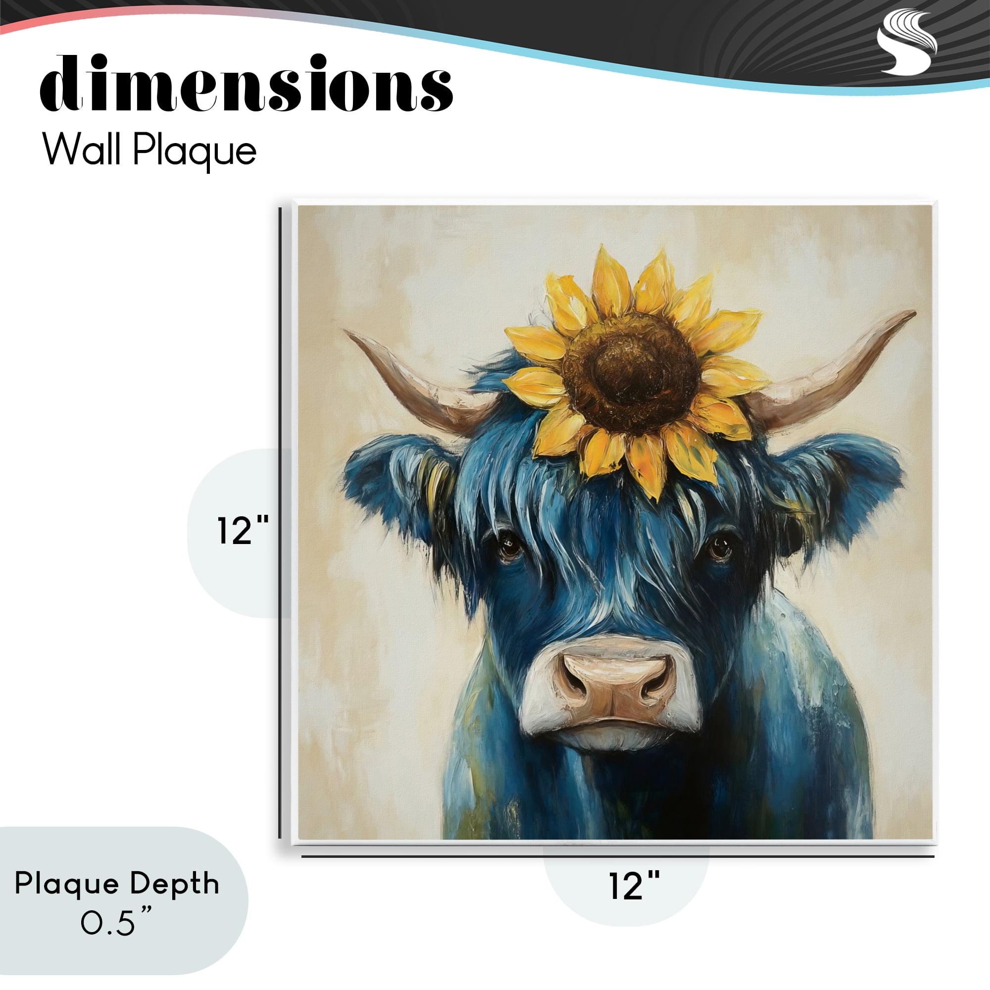 Stupell Industries Pastoral Sunflower Highland Wall Plaque Art, design by Tina LeCour