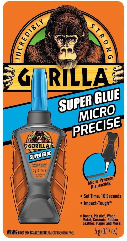 Gorilla 6770002 Micro Precise Super Glue, 5g, Clear - 3 Pack