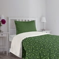 thumbnail image 5 of Ambesonne Irish Quilted Bedspread Set 2 Pcs, Intricate Clover Twigs, Twin Size, Black Lime Green, 5 of 6