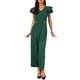 thumbnail image 1 of INSPIRE CHIC Monos Formales para Mujeres con Manga con Volantes, Cintura Alta, Cuello en V, Pantalones Largos Anchos XL Verde Oscuro, 1 of 6