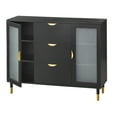 thumbnail image 4 of TMS Wescott 47.6" Wide Mid-Century Sideboard with Tempered Glass Doors, Black, 4 of 6