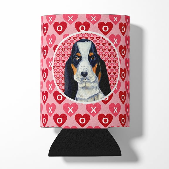 Carolines Treasures LH9149CC Basset Hound Hearts Love and Valentines Day Portrait Can or Bottle Hugger Can Hugger