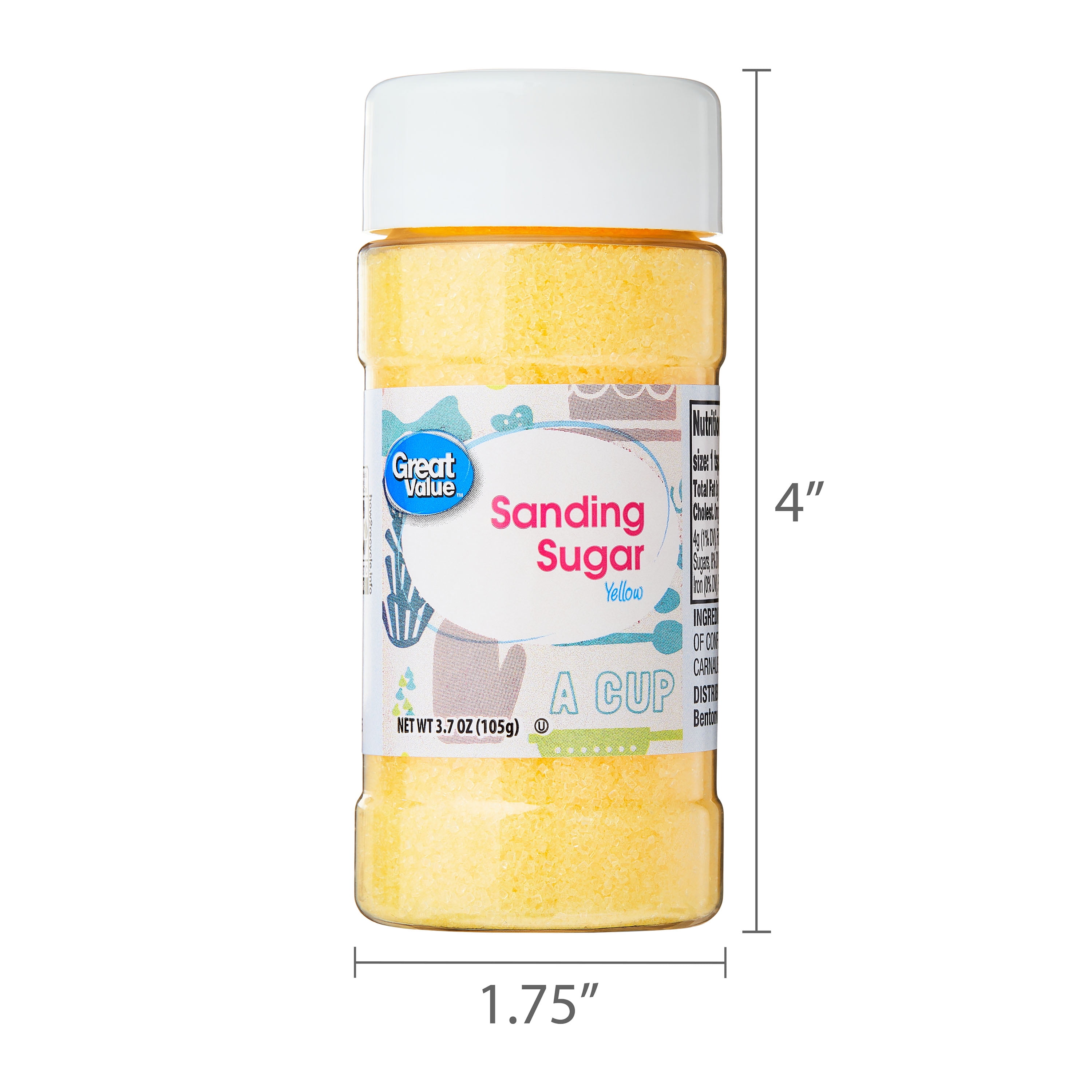 (3 pack) Great Value Yellow Sanding Sugar, 3.7 oz
