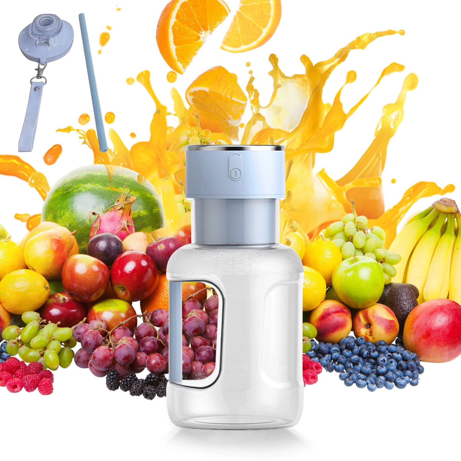 Portable Blender, Rechargeable Smoothie Maker, Personal Size Juicer with 8 Blades, USB Travel Blender for Shakes, for Shakes and Frappuccino