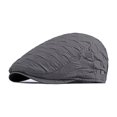 thumbnail image 2 of Spring Men Newsboy Hat Solid Color No Brim Snap Button Adjustable Windproof Sun Protection British Flat Hat Fashion Accessories, 2 of 8