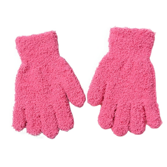 Splozh Baby Boys Winter Glove Warm Kids Winter Gloves for Boys Girls Children Full Fingers Stretchy Warm Mittens Outdoor Sports Hot Pink,8-16 Years