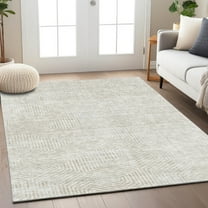 Addison Rugs Chantille Indoor/Outdoor Transitional Geometric Ivory Washable Rectangle Rug, 9' x 12'
