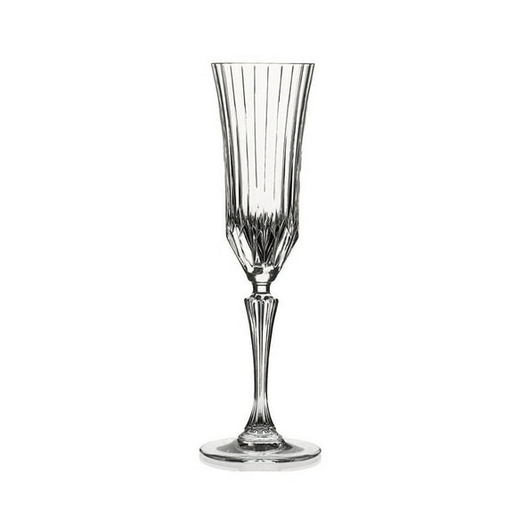 Elegant and Modern Design RCR Adagio Crystal Champagne Glassware Set for Hosting Parties and Events - Set of 6 Champagne Glass with 5 OZ Capacity, Dishwasher Safe