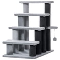 thumbnail image 2 of PawHut Cat Tree, Cat Tower Cat Stair Steps with Scratching Post, Light Gray, 2 of 9
