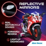 Kid Trax 6V Glow Electric Toddler Kids Motorcycle - Toddler Bike, Indoor/Outdoor Toys, Durable, LED Headlights and Body Light, Realistc Sounds, Kids Ride On Toys, Max Weight 65lbs, Ages 3+, Red