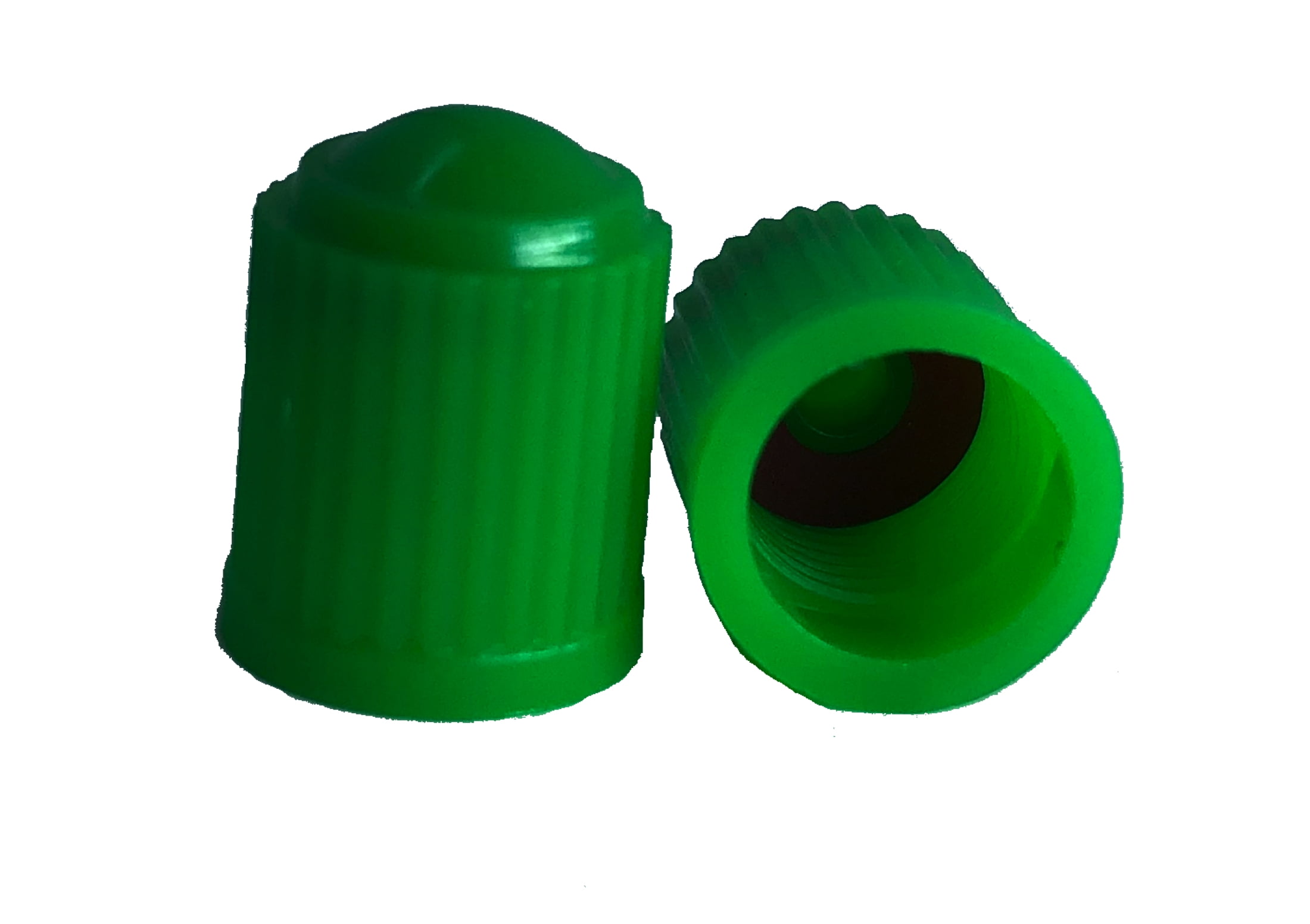 This is a single Green Valve Cap with Inner Seal for Nitrogen filled tires