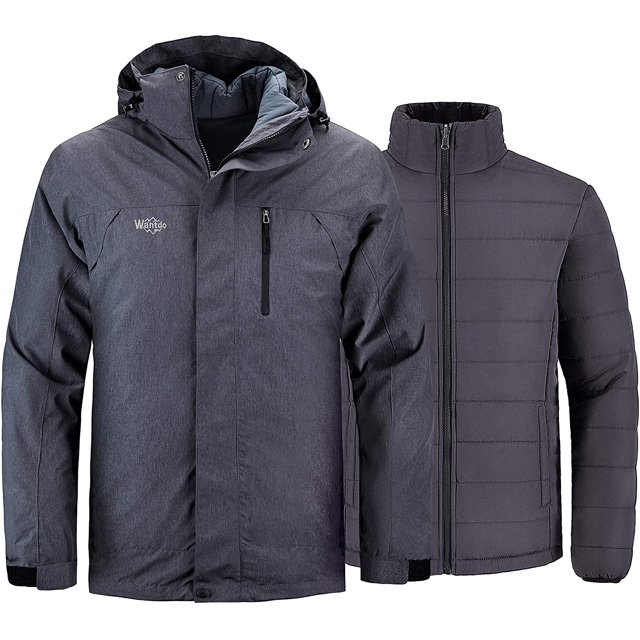 Men's Winter 3-in-1 Ski Jacket Waterproof Windproof Jacket Puffer Liner