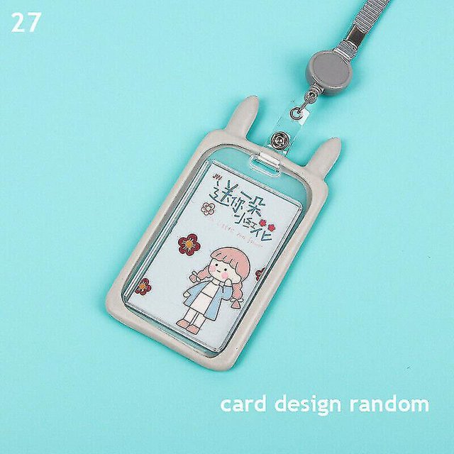 Cordón retráctil Titular de la tarjeta de dibujos animados Funda para tarjeta de identificación Funda para buscard Funda de crédito_l
