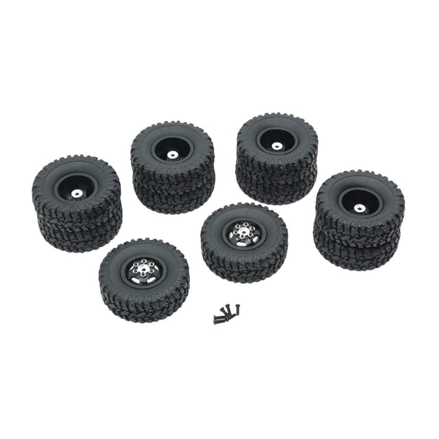 10 piezas de llantas de cubo de rueda duraderas y resistentes al desgaste para neumáticos RC 1/16 Negro