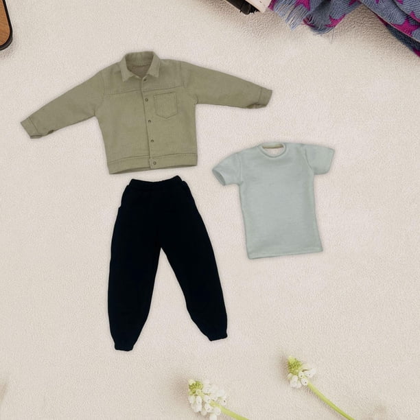 Figura de Acción a Escala 1:6, Ropa, Pantalones, Trajes , Tela, Minivestido, Disfraz de Muñeca, Chaqueta, Pantalones, Camiseta para Hombre de 1 Caqui